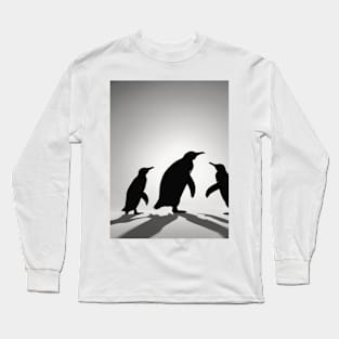 Penguins Shadow Silhouette Anime Style Collection No. 75 Long Sleeve T-Shirt